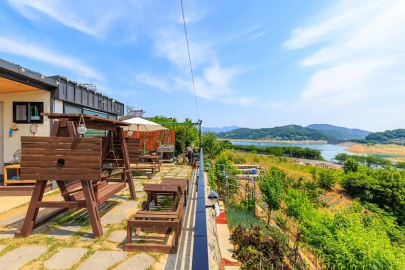 황매산 문워크 카라반 펜션 캠핑 사진 3