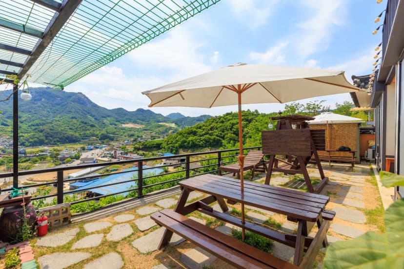 황매산 문워크 카라반 펜션 캠핑 사진 9
